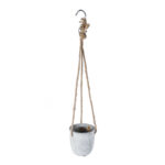 GloboStar® Artificial Garden SCORPIOS 20491 Κρεμαστό Πήλινο Κεραμικό Κασπώ Γλάστρα - Flower Pot Γκρι Φ8.5cm x Υ36cm - Image 3