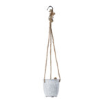 GloboStar® Artificial Garden SCORPIOS 20491 Κρεμαστό Πήλινο Κεραμικό Κασπώ Γλάστρα - Flower Pot Γκρι Φ8.5cm x Υ36cm - Image 4