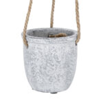 GloboStar® Artificial Garden SCORPIOS 20491 Κρεμαστό Πήλινο Κεραμικό Κασπώ Γλάστρα - Flower Pot Γκρι Φ8.5cm x Υ36cm - Image 5