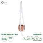 GloboStar® Artificial Garden PSERIMOS 20492 Κρεμαστό Πήλινο Κεραμικό Κασπώ Γλάστρα - Flower Pot Κεραμιδί με Μακραμέ Φ8cm x Υ58cm