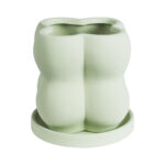 GloboStar® Artificial Garden ATHENA 20499 Διακοσμητικό Κεραμικό Κασπώ Γλάστρα - Flower Pot Πράσινο Ανοιχτό Μ13 x Π13 x Υ14cm - Image 2