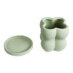 GloboStar® Artificial Garden ATHENA 20499 Διακοσμητικό Κεραμικό Κασπώ Γλάστρα - Flower Pot Πράσινο Ανοιχτό Μ13 x Π13 x Υ14cm - Image 5