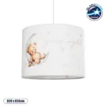 GLOBOSTAR® MOON 204-0013 Παιδικό Κρεμαστό Φωτιστικό Οροφής με Ντουί 1 x E27 AC 220-240V IP20 - Πολύχρωμο - Μ28 x Π28 x Υ24cm