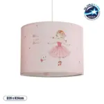 GLOBOSTAR® BALLERINA 204-0015 Παιδικό Κρεμαστό Φωτιστικό Οροφής με Ντουί 1 x E27 AC 220-240V IP20 - Ροζ - Μ28 x Π28 x Υ24cm