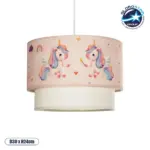 GLOBOSTAR® PONY 204-0016 Παιδικό Κρεμαστό Φωτιστικό Οροφής με Ντουί 1 x E27 AC 220-240V IP20 - Ροζ - Μ30 x Π30 x Υ24cm