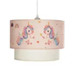 GLOBOSTAR® PONY 204-0016 Παιδικό Κρεμαστό Φωτιστικό Οροφής με Ντουί 1 x E27 AC 220-240V IP20 - Ροζ - Μ30 x Π30 x Υ24cm - Image 5