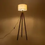 GLOBOSTAR® SAGA 204-0039 Μοντέρνο Επιδαπέδιο Φωτιστικό με Ντουί 1 x E27 AC 220-240V IP20 - Καφέ & Μπεζ - Μ38 x Π38 x Υ140cm - Image 2