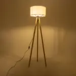 GLOBOSTAR® SAGA 204-0046 Μοντέρνο Επιδαπέδιο Φωτιστικό με Ντουί 1 x E27 AC 220-240V IP20 - Μπεζ & Λευκό - Μ38 x Π38 x Υ140cm - Image 2