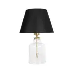 GLOBOSTAR® TRANS 204-0054 Μοντέρνο Επιτραπέζιο Φωτιστικό Πορτατίφ με Ντουί 1 x E27 AC 220-240V IP20 - Διάφανο & Μαύρο - Μ22 x Π22 x Υ34cm - Image 4