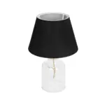 GLOBOSTAR® TRANS 204-0054 Μοντέρνο Επιτραπέζιο Φωτιστικό Πορτατίφ με Ντουί 1 x E27 AC 220-240V IP20 - Διάφανο & Μαύρο - Μ22 x Π22 x Υ34cm - Image 6