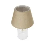 GLOBOSTAR® TRANS 204-0055 Μοντέρνο Επιτραπέζιο Φωτιστικό Πορτατίφ με Ντουί 1 x E27 AC 220-240V IP20 - Διάφανο & Μπεζ - Μ22 x Π22 x Υ34cm - Image 6