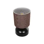 GLOBOSTAR® RUBIK 204-0060 Μοντέρνο Επιτραπέζιο Φωτιστικό Πορτατίφ με Ντουί 1 x E27 AC 220-240V IP20 - Μαύρο & Καφέ - Μ18 x Π18 x Υ30cm - Image 6