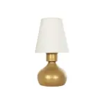 GLOBOSTAR® SWEET 204-0061 Μοντέρνο Επιτραπέζιο Φωτιστικό Πορτατίφ με Ντουί 1 x E27 AC 220-240V IP20 - Χρυσό & Μπεζ - Μ14 x Π14 x Υ25cm - Image 4