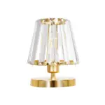 GLOBOSTAR® GLASSY 204-0064 Μοντέρνο Επιτραπέζιο Φωτιστικό Πορτατίφ με Ντουί 1 x E27 AC 220-240V IP20 - Χρυσό & Διάφανο - Μ18 x Π180 x Υ22cm - Image 4