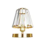 GLOBOSTAR® GLASSY 204-0064 Μοντέρνο Επιτραπέζιο Φωτιστικό Πορτατίφ με Ντουί 1 x E27 AC 220-240V IP20 - Χρυσό & Διάφανο - Μ18 x Π180 x Υ22cm - Image 5