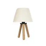 GLOBOSTAR® CAP 204-0069 Μοντέρνο Επιτραπέζιο Φωτιστικό Πορτατίφ με Ντουί 1 x E27 AC 220-240V IP20 - Καφέ & Λευκό - Μ22 x Π22 x Υ33cm - Image 4