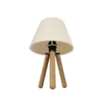 GLOBOSTAR® CAP 204-0069 Μοντέρνο Επιτραπέζιο Φωτιστικό Πορτατίφ με Ντουί 1 x E27 AC 220-240V IP20 - Καφέ & Λευκό - Μ22 x Π22 x Υ33cm - Image 5