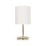 GLOBOSTAR® GLOSSY 204-0078 Μοντέρνο Επιτραπέζιο Φωτιστικό Πορτατίφ με Ντουί 1 x E27 AC 220-240V IP20 - Χρυσό & Μπεζ - Μ19 x Π19 x Υ38cm - Image 3