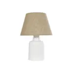 GLOBOSTAR® CIA 204-0082 Μοντέρνο Επιτραπέζιο Φωτιστικό Πορτατίφ με Ντουί 1 x E27 AC 220-240V IP20 - Λευκό & Μπεζ - Μ23 x Π23 x Υ31,5cm - Image 4