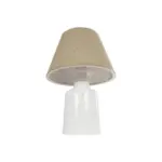 GLOBOSTAR® CIA 204-0082 Μοντέρνο Επιτραπέζιο Φωτιστικό Πορτατίφ με Ντουί 1 x E27 AC 220-240V IP20 - Λευκό & Μπεζ - Μ23 x Π23 x Υ31,5cm - Image 5