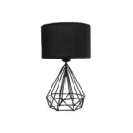 GLOBOSTAR® DIAMOND 204-0083 Μοντέρνο Επιτραπέζιο Φωτιστικό Πορτατίφ με Ντουί 1 x E27 AC 220-240V IP20 - Μαύρο - Μ24,5 x Π24,5 x Υ40cm - Image 4