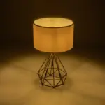 GLOBOSTAR® DIAMOND 204-0084 Μοντέρνο Επιτραπέζιο Φωτιστικό Πορτατίφ με Ντουί 1 x E27 AC 220-240V IP20 - Χρυσό & Μπεζ - Μ24,5 x Π24,5 x Υ40cm - Image 3