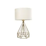 GLOBOSTAR® DIAMOND 204-0084 Μοντέρνο Επιτραπέζιο Φωτιστικό Πορτατίφ με Ντουί 1 x E27 AC 220-240V IP20 - Χρυσό & Μπεζ - Μ24,5 x Π24,5 x Υ40cm - Image 4
