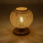 GLOBOSTAR® BOWL 204-0087 Μοντέρνο Επιτραπέζιο Φωτιστικό Πορτατίφ με Ντουί 1 x E27 AC 220-240V IP20 - Καφέ & Μπεζ - Μ22 x Π22 x Υ23cm - Image 3