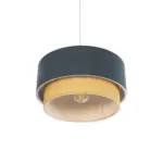 GLOBOSTAR® BIGGIE 204-0094 Μοντέρνο Κρεμαστό Φωτιστικό Οροφής με Ντουί 1 x E27 AC 220-240V IP20 - Μπλε & Μπεζ - Μ30 x Π30 x Υ17cm - Image 6