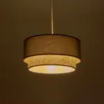 GLOBOSTAR® BIGGIE 204-0095 Μοντέρνο Κρεμαστό Φωτιστικό Οροφής με Ντουί 1 x E27 AC 220-240V IP20 - Γκρι & Μπεζ - Μ30 x Π30 x Υ17cm - Image 3