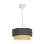 GLOBOSTAR® BIGGIE 204-0095 Μοντέρνο Κρεμαστό Φωτιστικό Οροφής με Ντουί 1 x E27 AC 220-240V IP20 - Γκρι & Μπεζ - Μ30 x Π30 x Υ17cm - Image 4