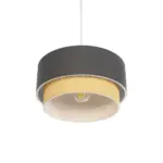 GLOBOSTAR® BIGGIE 204-0095 Μοντέρνο Κρεμαστό Φωτιστικό Οροφής με Ντουί 1 x E27 AC 220-240V IP20 - Γκρι & Μπεζ - Μ30 x Π30 x Υ17cm - Image 6