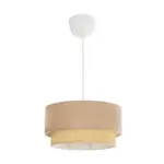 GLOBOSTAR® BIGGIE 204-0096 Μοντέρνο Κρεμαστό Φωτιστικό Οροφής με Ντουί 1 x E27 AC 220-240V IP20 - Μπεζ - Μ30 x Π30 x Υ17cm - Image 4