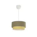 GLOBOSTAR® BIGGIE 204-0097 Μοντέρνο Κρεμαστό Φωτιστικό Οροφής με Ντουί 1 x E27 AC 220-240V IP20 - Λαδί & Μπεζ - Μ30 x Π30 x Υ17cm - Image 4