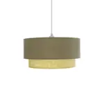 GLOBOSTAR® BIGGIE 204-0097 Μοντέρνο Κρεμαστό Φωτιστικό Οροφής με Ντουί 1 x E27 AC 220-240V IP20 - Λαδί & Μπεζ - Μ30 x Π30 x Υ17cm - Image 5