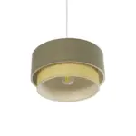 GLOBOSTAR® BIGGIE 204-0097 Μοντέρνο Κρεμαστό Φωτιστικό Οροφής με Ντουί 1 x E27 AC 220-240V IP20 - Λαδί & Μπεζ - Μ30 x Π30 x Υ17cm - Image 6