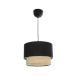 GLOBOSTAR® BIGGIE 204-0098 Μοντέρνο Κρεμαστό Φωτιστικό Οροφής με Ντουί 1 x E27 AC 220-240V IP20 - Μαύρο & Μπεζ - Μ30 x Π30 x Υ23,5cm - Image 4
