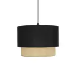 GLOBOSTAR® BIGGIE 204-0098 Μοντέρνο Κρεμαστό Φωτιστικό Οροφής με Ντουί 1 x E27 AC 220-240V IP20 - Μαύρο & Μπεζ - Μ30 x Π30 x Υ23,5cm - Image 5