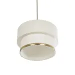 GLOBOSTAR® FOCUS 204-0100 Μοντέρνο Κρεμαστό Φωτιστικό Οροφής με Ντουί 1 x E27 AC 220-240V IP20 - Λευκό & Μπεζ - Μ30 x Π30 x Υ21cm - Image 6