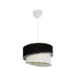 GLOBOSTAR® CYCLOP 204-0103 Μοντέρνο Κρεμαστό Φωτιστικό Οροφής με Ντουί 1 x E27 AC 220-240V IP20 - Μαύρο & Λευκό - Μ31 x Π31 x Υ21cm - Image 4