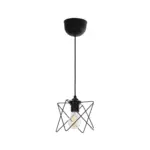 GLOBOSTAR® PATRICK 204-0109 Μοντέρνο Κρεμαστό Φωτιστικό Οροφής με Ντουί 1 x E27 AC 220-240V IP20 - Μαύρο - Μ14 x Π14 x Υ16cm - Image 4