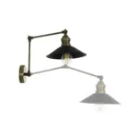 GLOBOSTAR® HAWK 204-0114 Μοντέρνο Φωτιστικό Τοίχου - Απλίκα με Ντουί 1 x E27 AC 220-240V IP20 - Μαύρο & Μπρούτζινο - Μ22 x Π44 x Υ23cm - Image 5