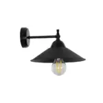GLOBOSTAR® CATERPILLAR 204-0115 Μοντέρνο Φωτιστικό Τοίχου - Απλίκα με Ντουί 1 x E27 AC 220-240V IP20 - Μαύρο - Μ22 x Π25 x Υ14cm - Image 5