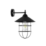GLOBOSTAR® CAT 204-0116 Μοντέρνο Φωτιστικό Τοίχου - Απλίκα με Ντουί 1 x E27 AC 220-240V IP20 - Μαύρο - Μ22 x Π25 x Υ30cm - Image 5