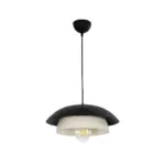 GLOBOSTAR® AURA 204-0117 Μοντέρνο Κρεμαστό Φωτιστικό Οροφής με Ντουί 1 x E27 AC 220-240V IP20 - Μαύρο & Λευκό - Μ37 x Π37 x Υ14,5cm - Image 4