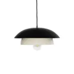 GLOBOSTAR® AURA 204-0117 Μοντέρνο Κρεμαστό Φωτιστικό Οροφής με Ντουί 1 x E27 AC 220-240V IP20 - Μαύρο & Λευκό - Μ37 x Π37 x Υ14,5cm - Image 5