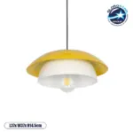 GLOBOSTAR® AURA 204-0118 Μοντέρνο Κρεμαστό Φωτιστικό Οροφής με Ντουί 1 x E27 AC 220-240V IP20 - Κίτρινο & Λευκό - Μ31 x Π31 x Υ27cm