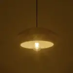 GLOBOSTAR® AURA 204-0118 Μοντέρνο Κρεμαστό Φωτιστικό Οροφής με Ντουί 1 x E27 AC 220-240V IP20 - Κίτρινο & Λευκό - Μ31 x Π31 x Υ27cm - Image 3
