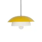 GLOBOSTAR® AURA 204-0118 Μοντέρνο Κρεμαστό Φωτιστικό Οροφής με Ντουί 1 x E27 AC 220-240V IP20 - Κίτρινο & Λευκό - Μ31 x Π31 x Υ27cm - Image 5
