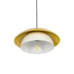 GLOBOSTAR® AURA 204-0118 Μοντέρνο Κρεμαστό Φωτιστικό Οροφής με Ντουί 1 x E27 AC 220-240V IP20 - Κίτρινο & Λευκό - Μ31 x Π31 x Υ27cm - Image 6